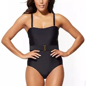 NY&Co Black Belted One Piece Swim